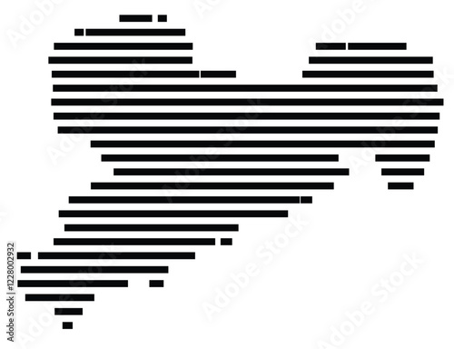 Symbol Map of the region Sachsen (Germany) showing the Bundesland with just a few black horizontal lines