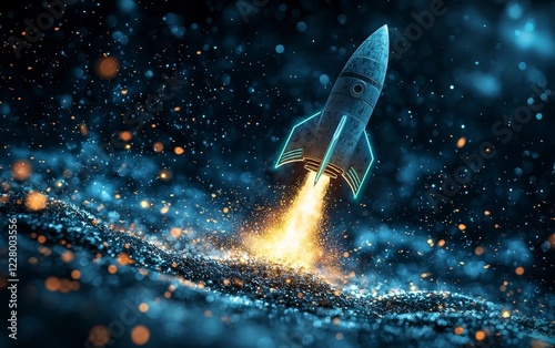 Rocket Takeoff Symbolizing Skyrocketing Business Profits and Growth