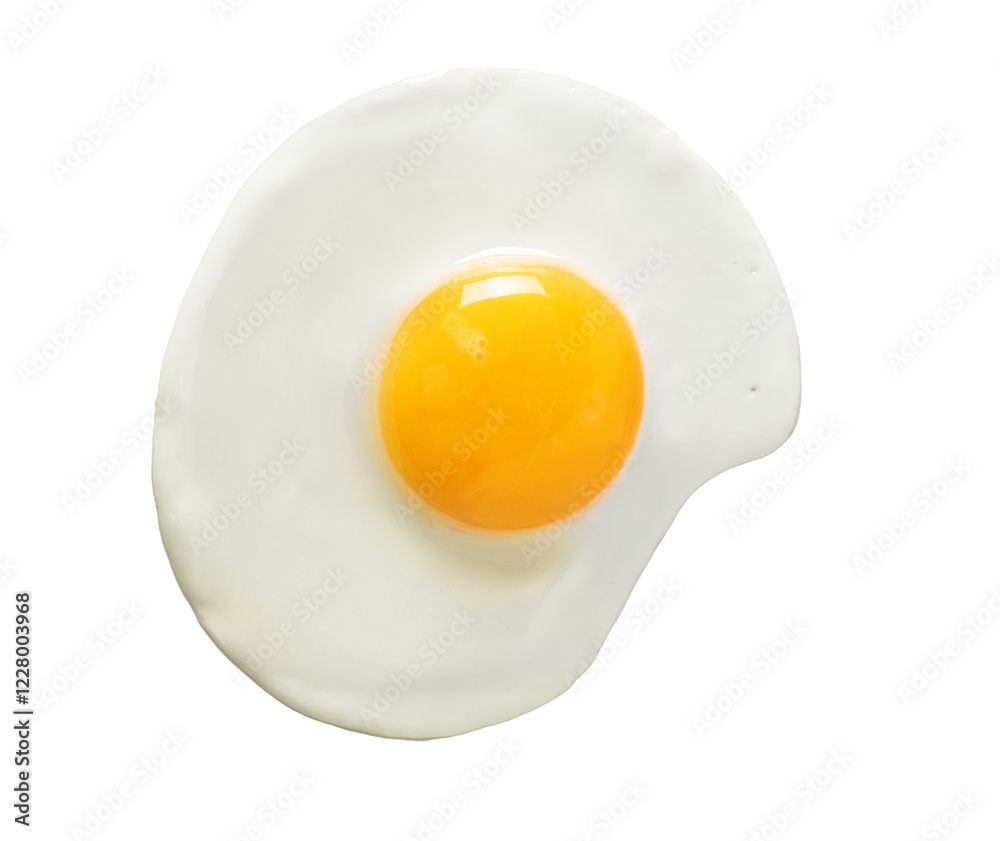 Fried egg isolated on white background top view. Food cooking photo Fried egg isolated on white background top view. Food cooking photo