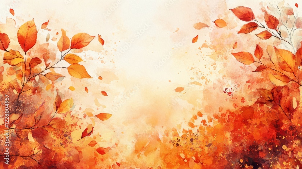 An artistic depiction of autumn leaves with a watercolor effect, set against a textured backdrop, celebrating the beauty of the season. Ideal for seasonal themes. An artistic depiction of autumn leaves with a watercolor effect, set against a textured backdrop, celebrating the beauty of the season. Ideal for seasonal themes.