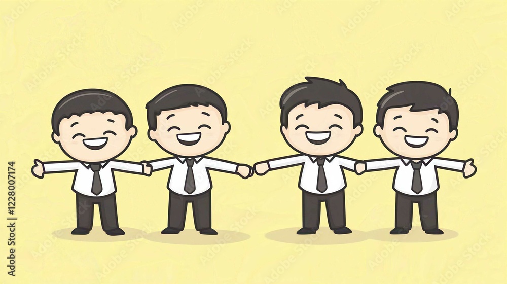 Business Cartoon Characters Set of Successful Managers in Office Vector Illustration Business Cartoon Characters Set of Successful Managers in Office Vector Illustration