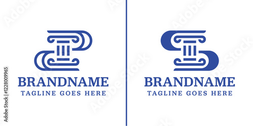 Letters DP QB or S Pillar Law Logo, symbolizing strength, stability, and justice