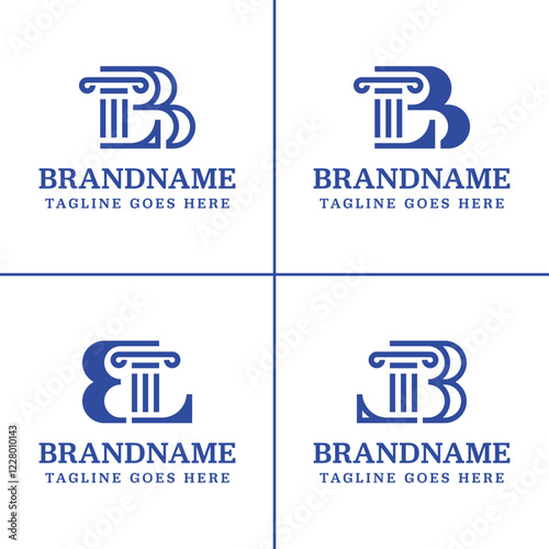 Letters BL or LB Pillar Law Logo, symbolizing strength, stability, and justice