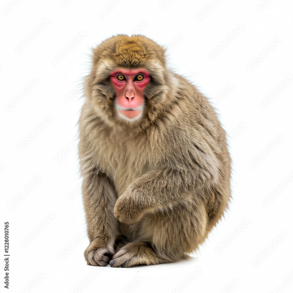 japanese snow monkey isolated on white background japanese snow monkey isolated on white background