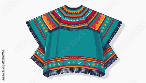 Colorful Woven Poncho from Mexico