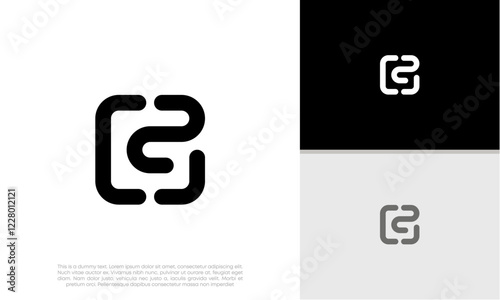 Initials G logo design. Initial Letter Logo. Innovative high tech logo template.	
