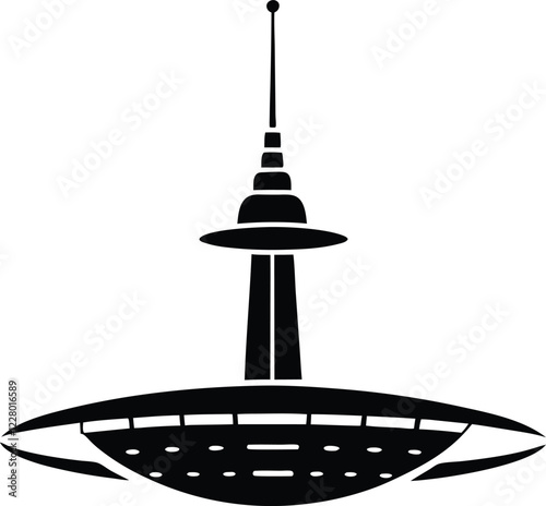 Space Station silhouette vector illustration