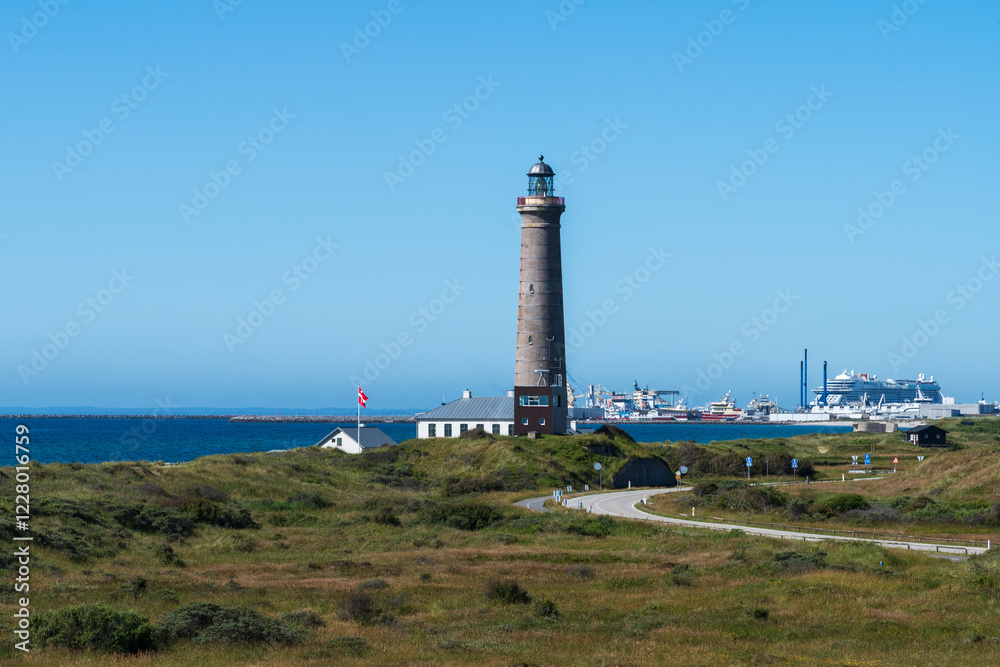 The Lighthouse Skagen Fyr at Grenen at the most northern tip of Denmark The Lighthouse Skagen Fyr at Grenen at the most northern tip of Denmark