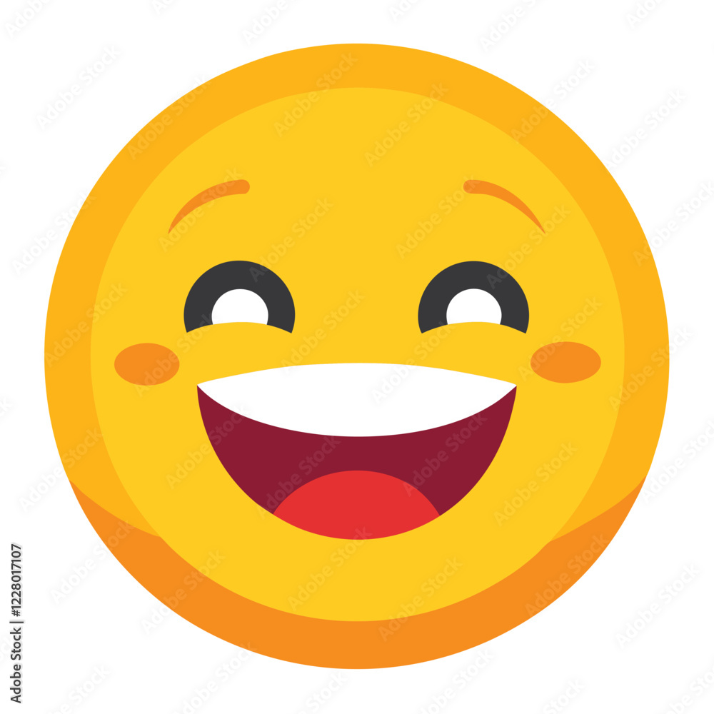 Fototapeta premium Happy Emoji Icon Vector Illustration Design for Social Media, Messaging, and Digital Communication