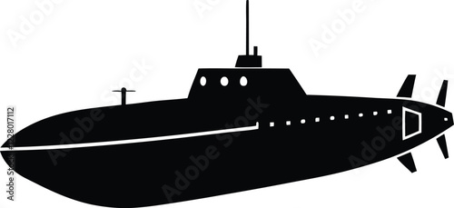 Underwater Submarine Vector – Ocean Depths Silhouette