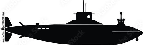 Submarine silhouette vector illustration 