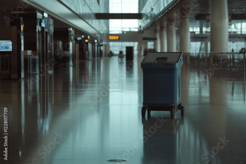 Wallpaper Mural Empty waste bin in a quiet airport terminal. Torontodigital.ca