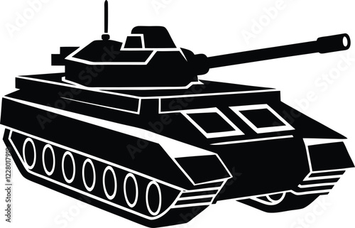 Tank silhouette vector illustration