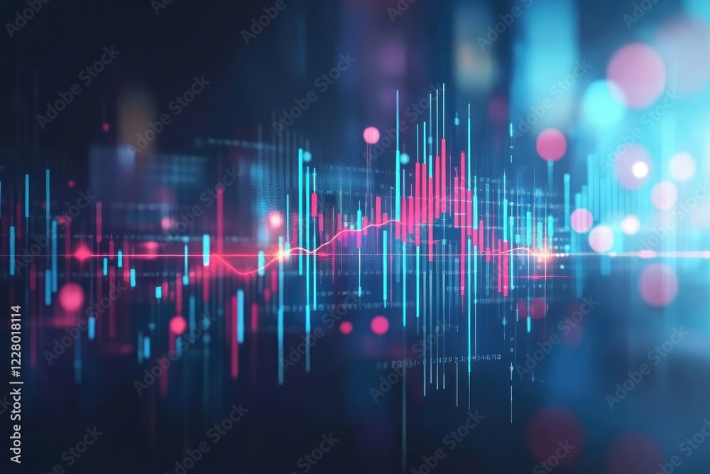 Financial Market Trends Digital Chart Visualization Financial Market Trends Digital Chart Visualization