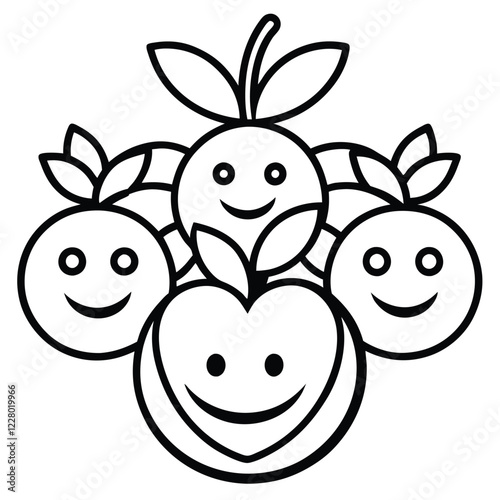 An elegant logo design for a fruit company, incorporating a single fruit icon with intricate line art details to convey organic quality and sophistication.