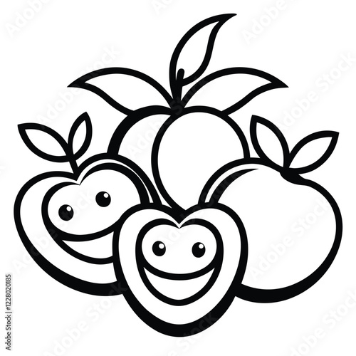 An elegant logo design for a fruit company, incorporating a single fruit icon with intricate line art details to convey organic quality and sophistication.