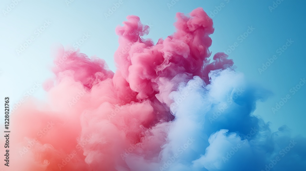 Abstract Pink and Blue Ink Cloud Swirl Design Abstract Pink and Blue Ink Cloud Swirl Design