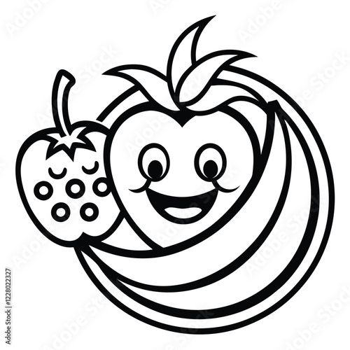 An elegant logo design for a fruit company, incorporating a single fruit icon with intricate line art details to convey organic quality and sophistication.