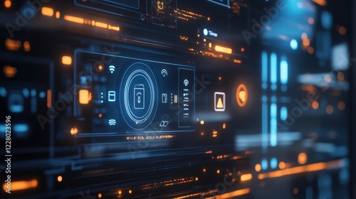 Wallpaper Mural A computer monitor with a blue screen and orange buttons Torontodigital.ca