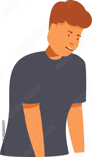 Teenager with regret and remorse bowing down his head