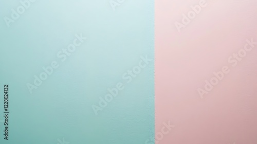 A Vertical Bisection of Mint Green and Pink Walls