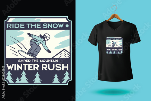 Winter sports Typography t shirt design vector illustration.