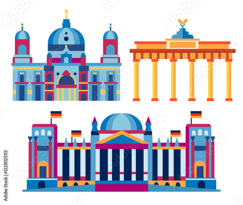Berlin vector set. Flat illustration.