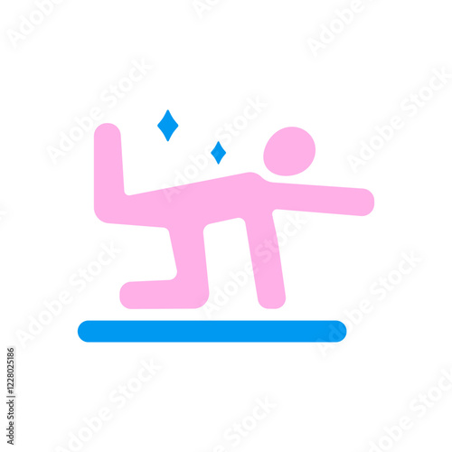 Man doing yoga vector icon