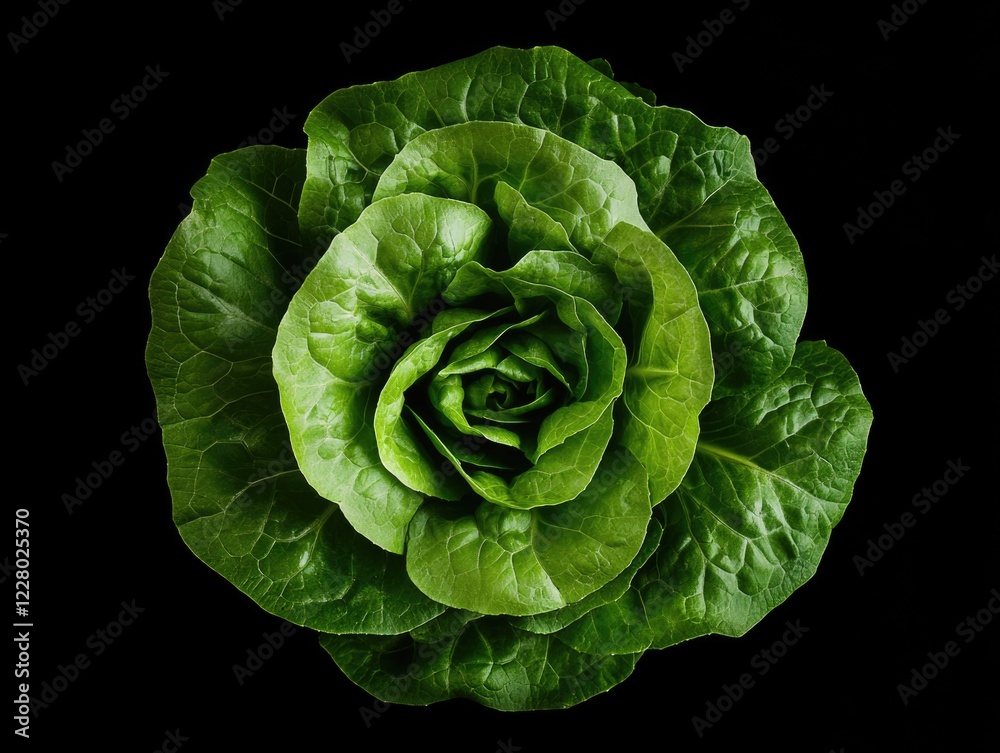 Obraz premium A close-up of fresh green lettuce leaves, suggesting a focus on healthy eating and nutrition.
