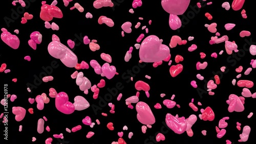  Animated Valentine Hearts transition 2 from side than explode.