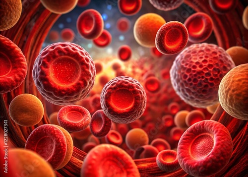 Microscopic Architecture: Red Blood Cell Structure, Detailed Cellular View photo