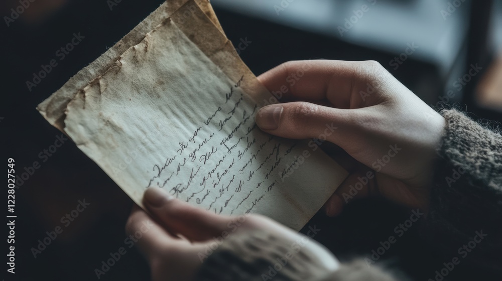 Naklejka premium A handwritten note