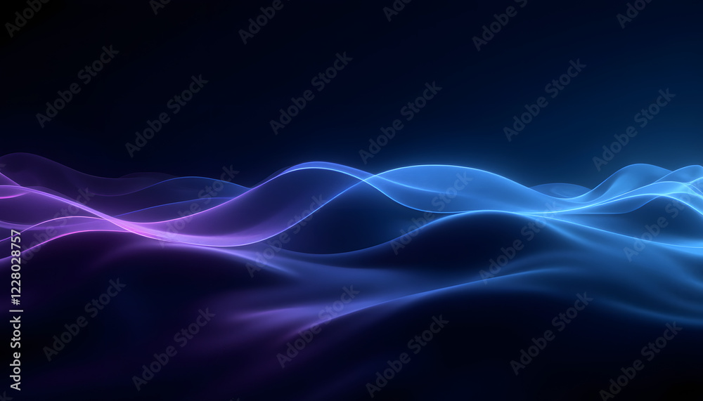 Abstract flowing waves in blue and purple gradient Abstract flowing waves in blue and purple gradient