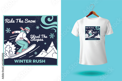 Winter sports Typography t shirt design vector illustration.