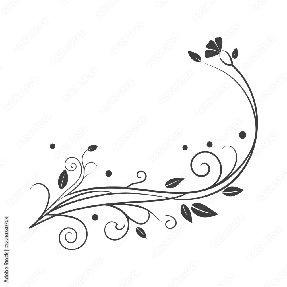 Black and white floral frame with leaves Black and white floral frame with leaves