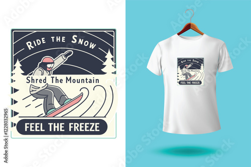 Winter sports Typography t shirt design vector illustration.