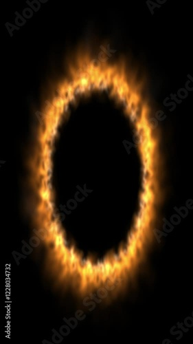 Abstract colorful video background set with different colors and shapes in motion. 4K resolution. Circular flames set.