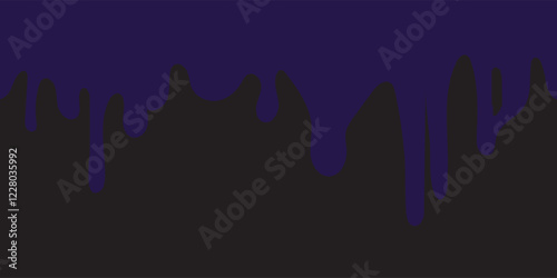 The paint is dripping. Vector illustration on transparent background. black paint is editable.