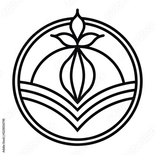 An elegant logo design for a fruit company, incorporating a single fruit icon with intricate line art details to convey organic quality and sophistication.