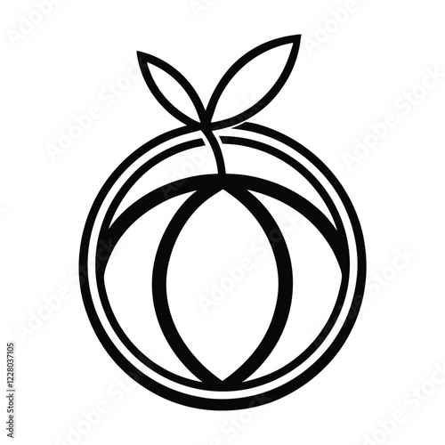 An elegant logo design for a fruit company, incorporating a single fruit icon with intricate line art details to convey organic quality and sophistication.
