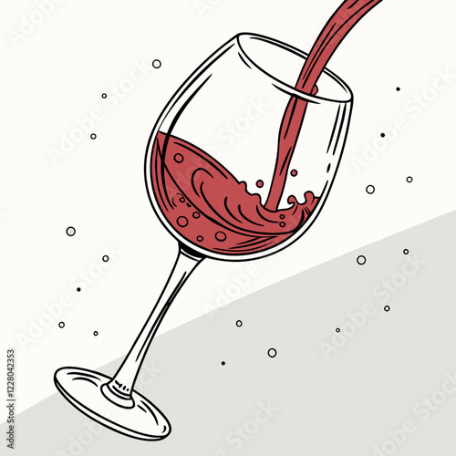 red wine pouring into glass