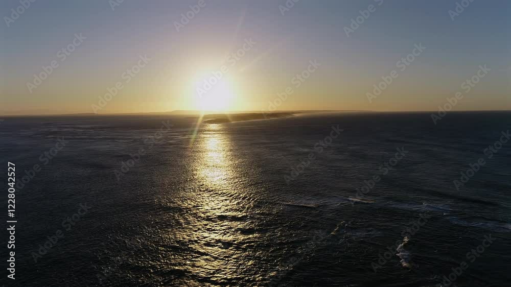 Point Nepean and Port Phillip Bay from above during sunrise