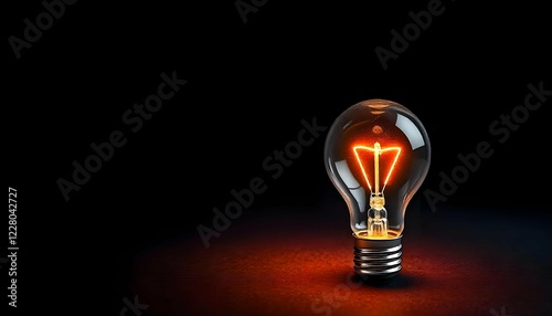 light bulb on black background