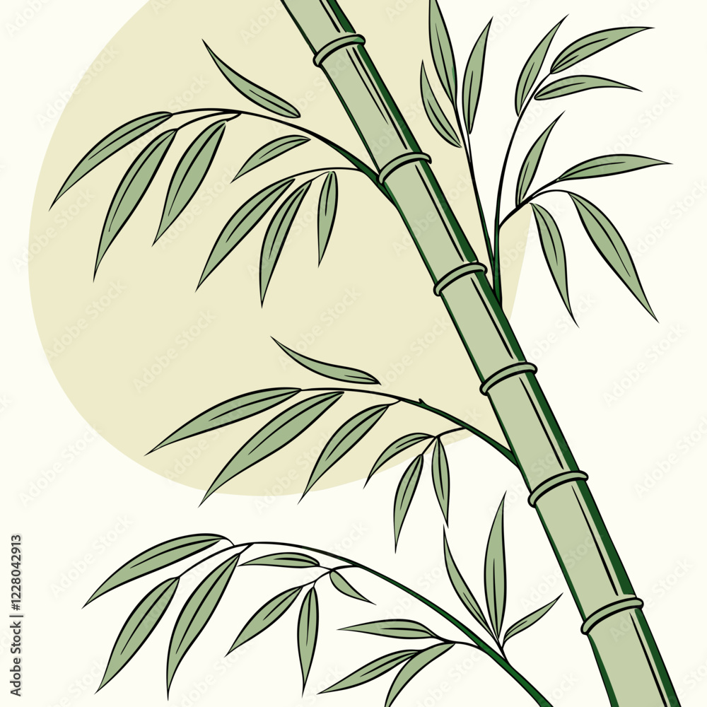 Fototapeta premium bamboo leaves on a white background