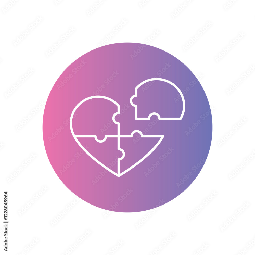 Heart Puzzle icon vector stock illustration Heart Puzzle icon vector stock illustration