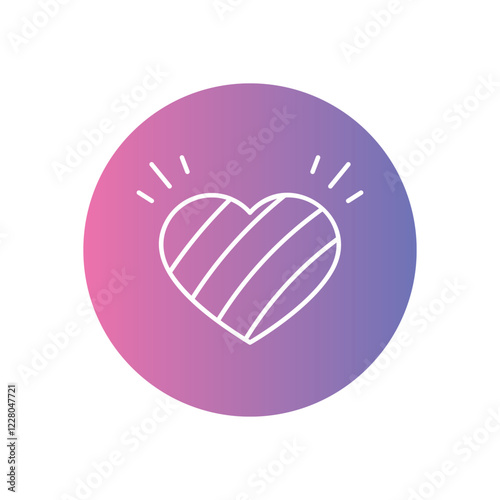 Rainbow Heart icon vector stock illustration