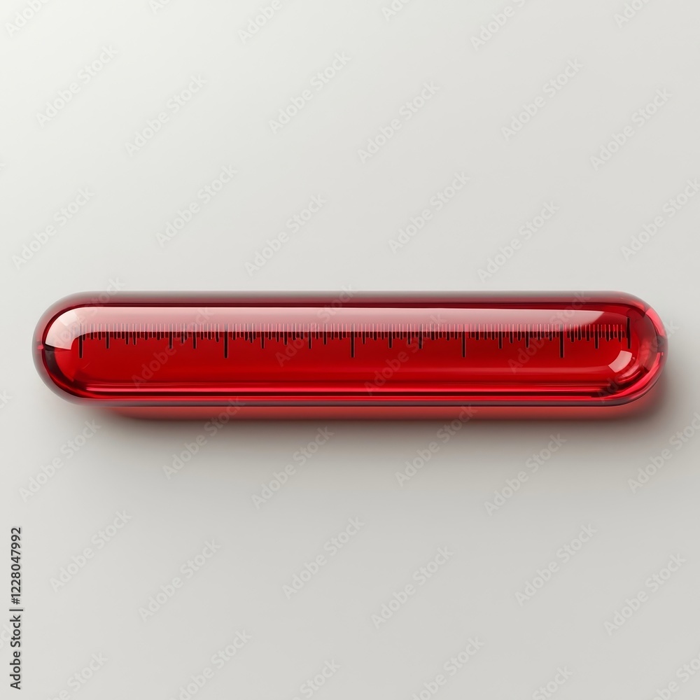 Ruler Styled Progress Bar Filling in Red Against Minimal White Background Ruler Styled Progress Bar Filling in Red Against Minimal White Background