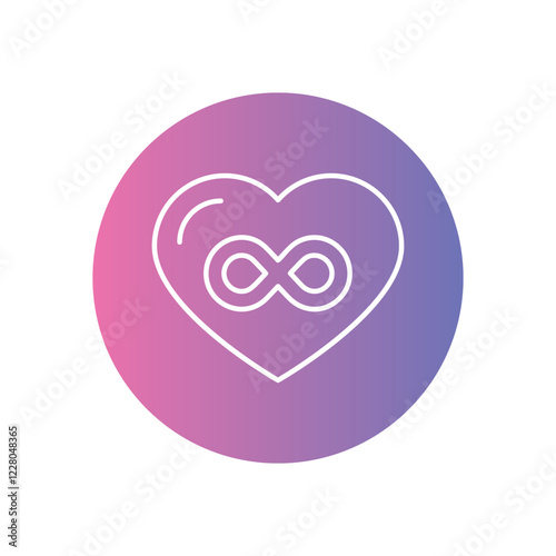 Eternal Infinity Heart icon vector stock illustration