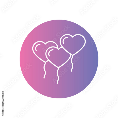 Heart Balloon icon vector stock illustration