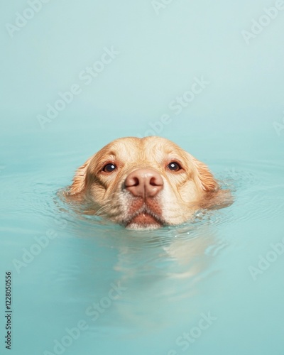 Aqua Adventure Gear Labrador Retriever Swimming in Clear Water - Promoting Pet Safety in Active Outdoor Lifestyles with Aquatic Play Essentials for Dog Owners photo